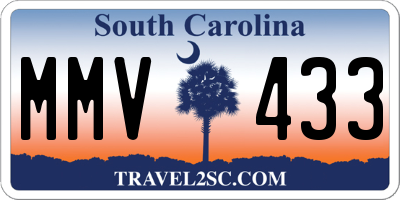 SC license plate MMV433
