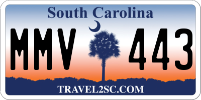 SC license plate MMV443