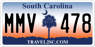 SC license plate MMV478