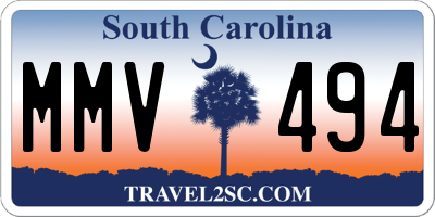 SC license plate MMV494
