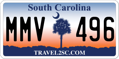 SC license plate MMV496