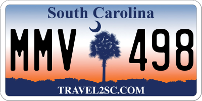 SC license plate MMV498