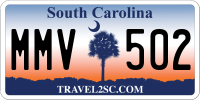 SC license plate MMV502