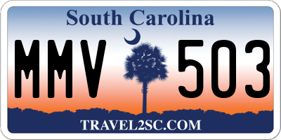 SC license plate MMV503