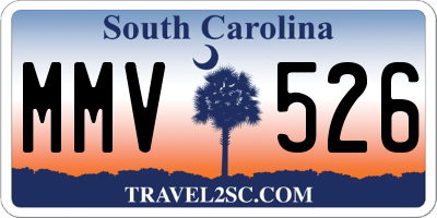 SC license plate MMV526