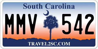 SC license plate MMV542