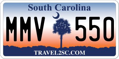 SC license plate MMV550