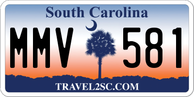 SC license plate MMV581