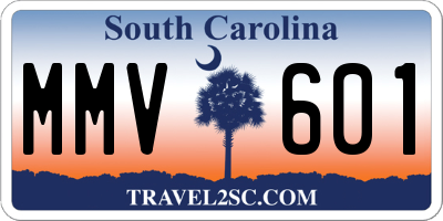 SC license plate MMV601