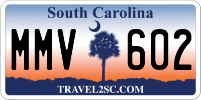 SC license plate MMV602
