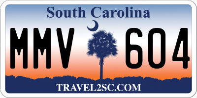 SC license plate MMV604