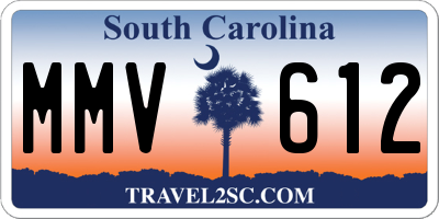 SC license plate MMV612