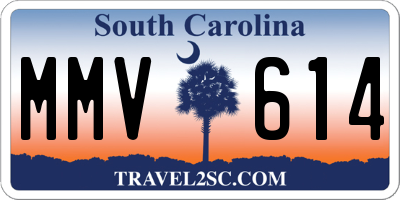SC license plate MMV614