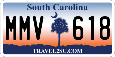 SC license plate MMV618