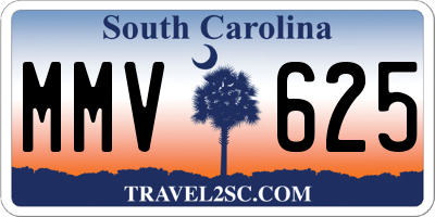 SC license plate MMV625