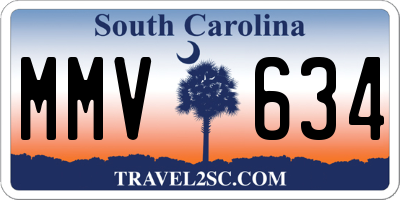 SC license plate MMV634