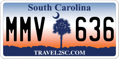 SC license plate MMV636