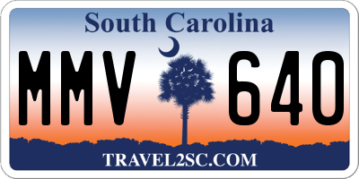 SC license plate MMV640