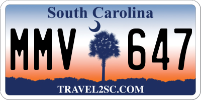 SC license plate MMV647