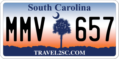SC license plate MMV657