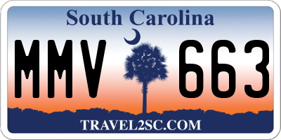 SC license plate MMV663