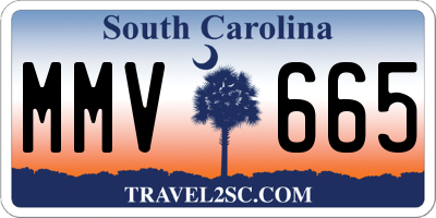 SC license plate MMV665