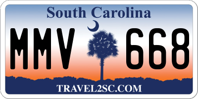 SC license plate MMV668