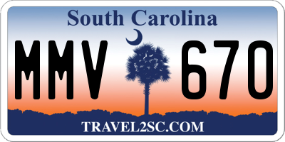 SC license plate MMV670