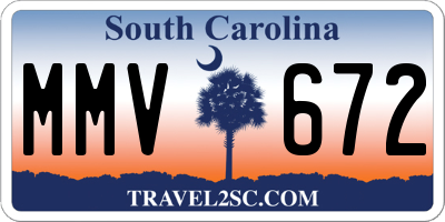 SC license plate MMV672