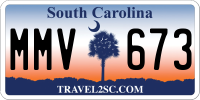 SC license plate MMV673