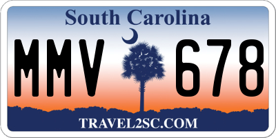 SC license plate MMV678