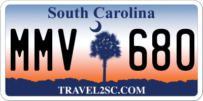 SC license plate MMV680