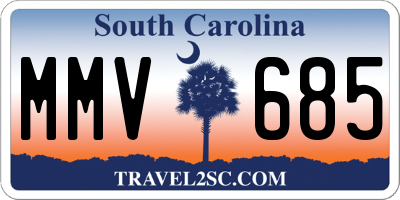 SC license plate MMV685