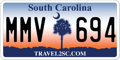 SC license plate MMV694