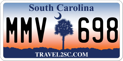 SC license plate MMV698