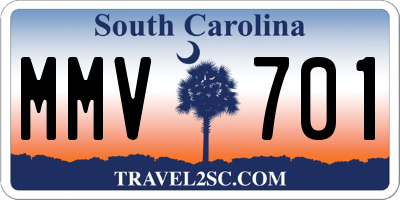 SC license plate MMV701