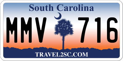 SC license plate MMV716