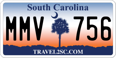 SC license plate MMV756