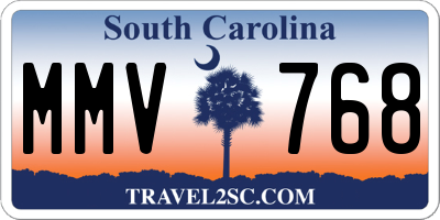SC license plate MMV768