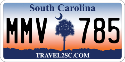 SC license plate MMV785