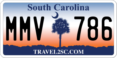 SC license plate MMV786