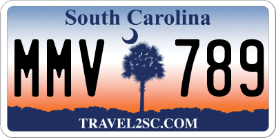 SC license plate MMV789