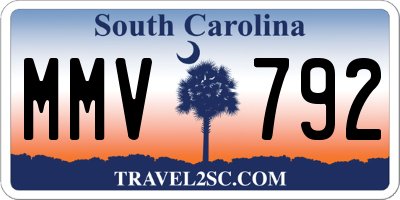 SC license plate MMV792
