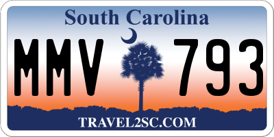 SC license plate MMV793