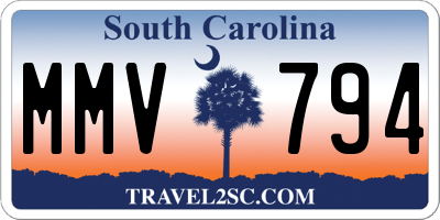SC license plate MMV794