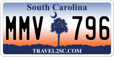 SC license plate MMV796