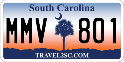 SC license plate MMV801