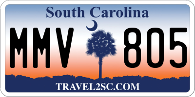 SC license plate MMV805