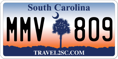 SC license plate MMV809