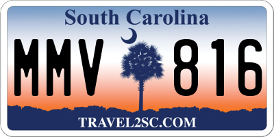 SC license plate MMV816
